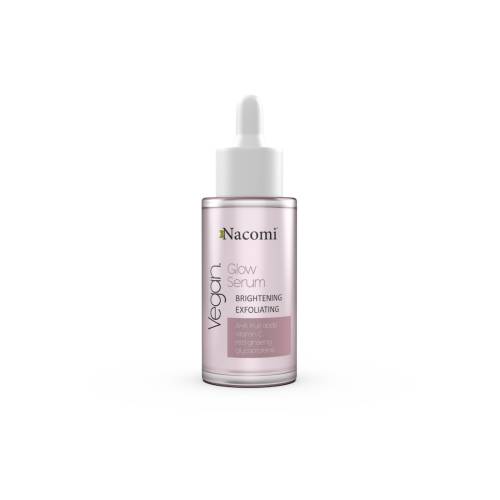 Ser iluminator si exfoliant cu acizi din fructe AHA si ginseng rosu Glow Serum, 30ml, Nacomi