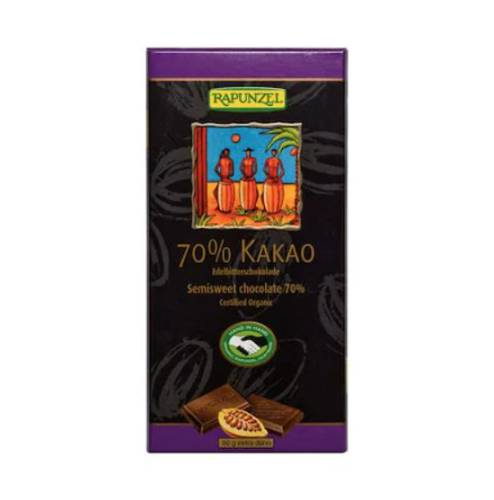 Ciocolata bio amaruie 70% cacao, 80g, Rapunzel