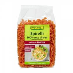 Spirelli din linte rosie fara gluten bio, 300g, Rapunzel