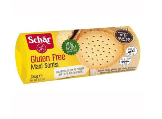 Biscuiti cu crema de cacao fara gluten Maxi Sorrisi, 250g, Schar