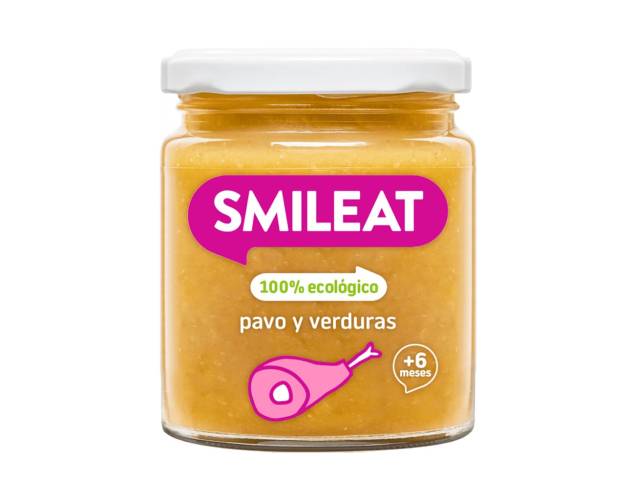 Piure de legume cu ulei de masline si curcan Bio +6 luni, 230g, Smileat