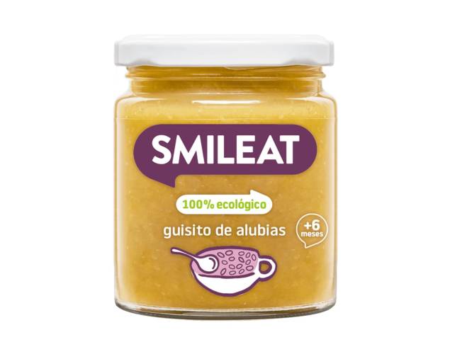 Piure de legume cu fasole alba, vitel si ulei de masline Bio +6 luni, 230g, Smileat