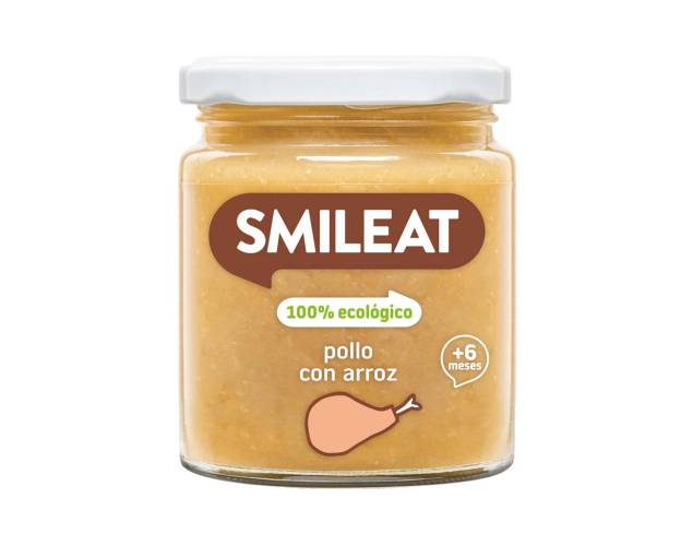 Piure de legume cu pui, orez si ulei de masline Bio +6 luni, 230g, Smileat