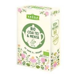 Ceai de tei cu menta, 15 plicuri, Vedda