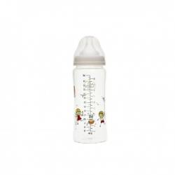 Biberon din sticla borosilicat cu gat larg 3 luni+ Baby, 300ml, Minut