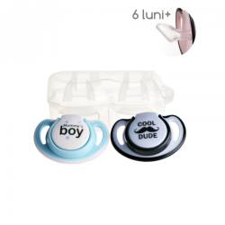 Set suzete ortodontice din silicon in cutie sterilizare 6+ Baby, 2 bucati, Minut
