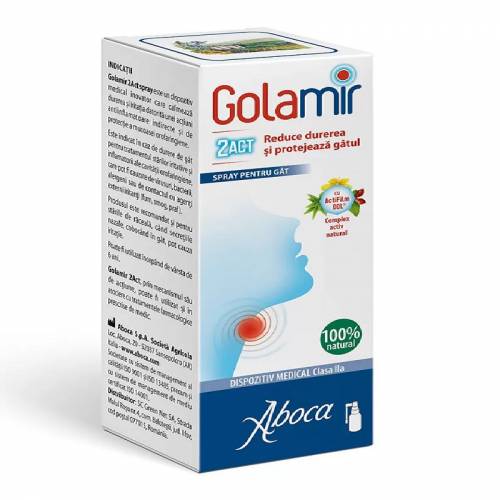 Golamir 2 Act Spray de gat pentru adulti cu alcool 30 ml Aboca