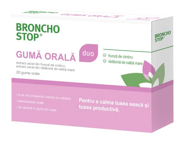 Guma orala, 20 bucati, Bronchostop
