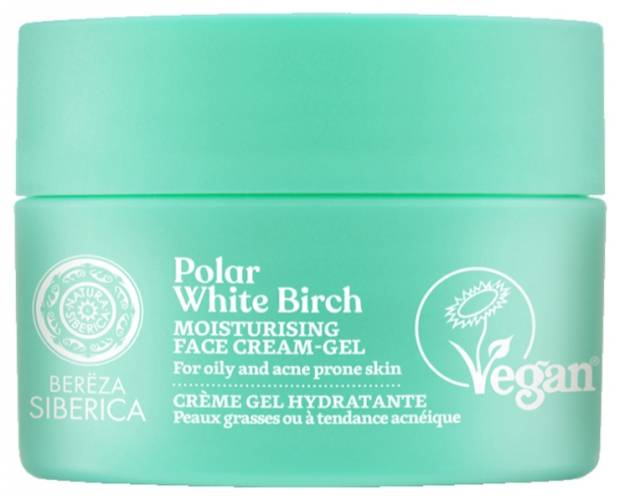 Crema-gel hidratanta cu mesteacan alb pentru ten gras sau acneic Polar White Birch, 50ml, Natura Siberica