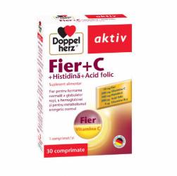 Doppelherz Aktiv Fier + Vitamina C + Histidină + Acid Folic 30 Tablete