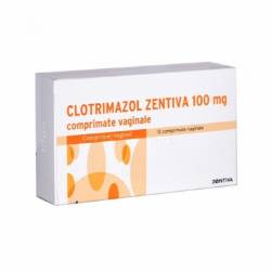 Clotrimazol 100mg x 12 comprimate vaginale (Zentiva)