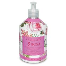 L'Erbolario Gel de dus pentru maini si corp 3 Rosa Editie Limitata 059, 490ml