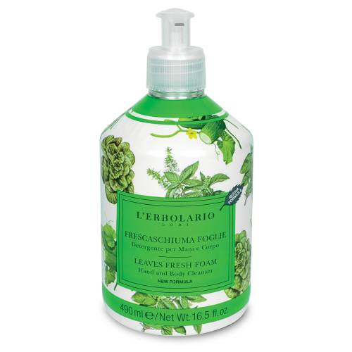 L'Erbolario Spuma de baie pentru maini si corp Leaves Fresh Foam Editie Limitata 047, 490ml
