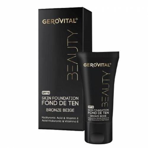 Gerovital Beauty Fond de ten cu acid hialuronic si vitamina E SPF 10 Bronze Beige 30 ml