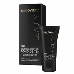 Gerovital Beauty Fond de ten cu acid hialuronic si vitamina E SPF 10 Bronze Beige 30 ml