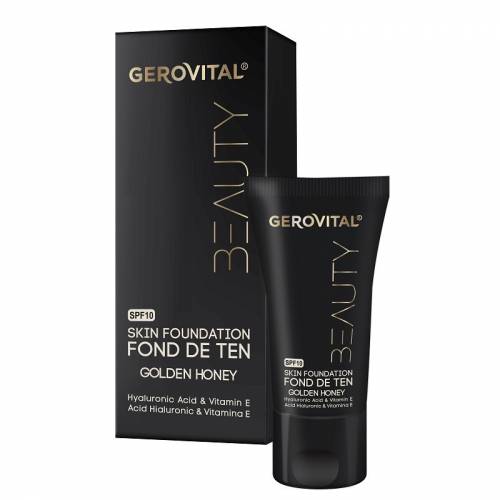 Gerovital Beauty Fond de ten cu acid hialuronic si vitamina E SPF10 Golden Honey 30 ml