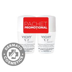 Pachet Promotional Deodorant roll-on antiperspirant 48h, 1 + 50% reducere la al doilea produs, 2x50ml, Vichy