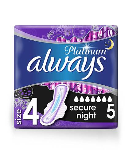 Absorbante Platinum Secure Night, 5 bucati, Always