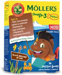 Pestisori gumati cu Omega-3 si aroma cola, 36 jeleuri, Moller's