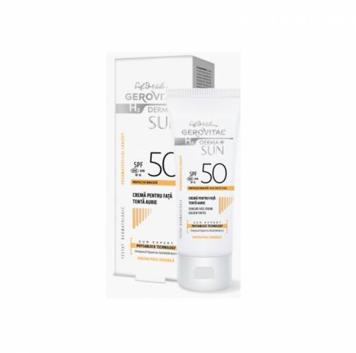 Gerovital H3 Derma+ Sun Crema fata anti-imbatranire SPF 50 tenta aurie 50ml