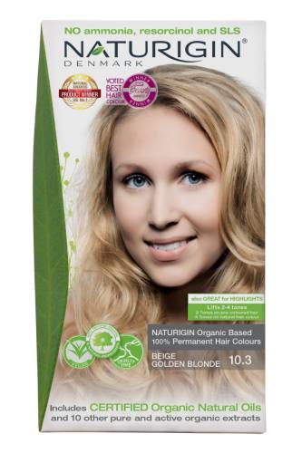 Vopsea de par Beige Golden Blonde 10.3, 115ml, Naturigin