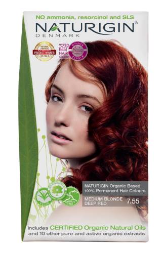 Vopsea de par Medium Blonde Deep Red 7.55, 115ml, Naturigin
