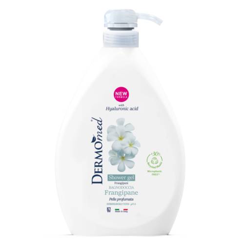 Gel de dus cu flori de frangipan cu dispenser, 1000ml, Dermomed
