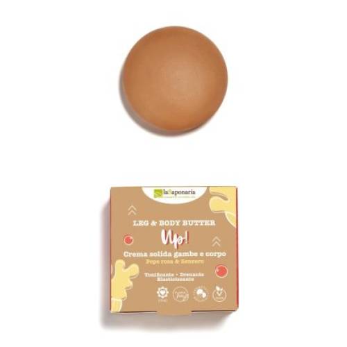 Unt solid pentru corp si picioare cu piper roz si ghimbir Up!, 80ml, La Saponaria