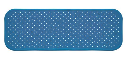 Covoras antiderapant din cauciuc natural pentru cada cu ventuze Albastru, 96x34 cm, Sanger
