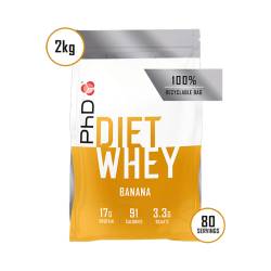 Pudra proteica cu aroma de banane Diet Whey, 2kg, PhD