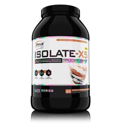 Pudra proteica cu aroma Wheysquick Chocolate Isolate-X5, 2000g, Genius Nutrition