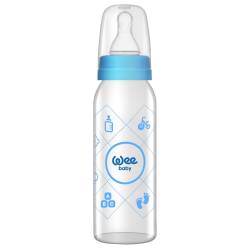 Biberon sticla cu tetina din silicon rotunda, 250ml, Wee Baby