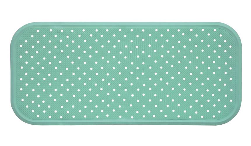 Covoras antiderapant din cauciuc natural pentru cada cu ventuze Verde menta, 76x34 cm, Sanger
