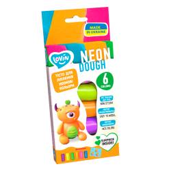 Set plastilina Lovin Neon Dough, 6 x15g, Oktoclay