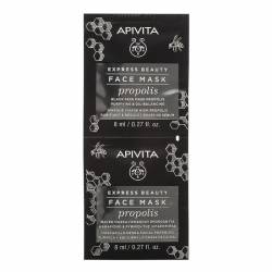 Apivita Express Masca de Fata Purifianta cu Extract de Propolis 2 x 8 ml