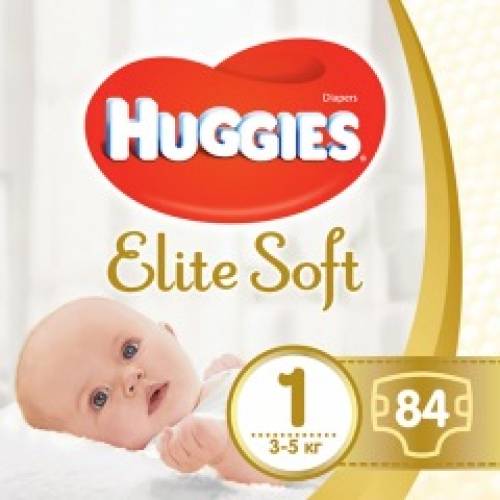 Scutece Elite Soft Marimea 1 pentru 3 - 5kg, 84 bucati, Huggies