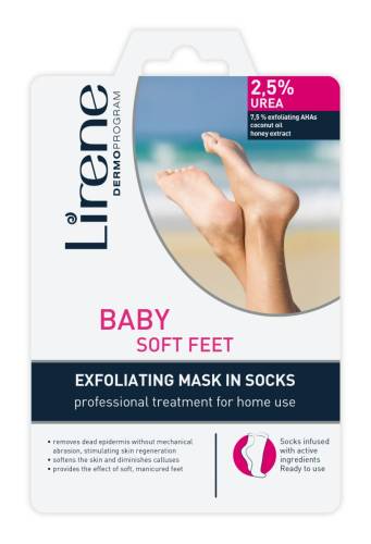 Sosete exfoliante 2.5% uree Baby Soft Feet Foot Care, 17ml, Lirene