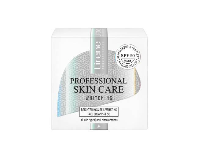 Crema de zi iluminatoare cu SPF50 Whitening, 50ml, Lirene