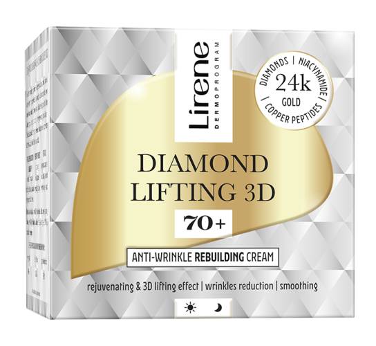 Crema reconstructie anti-rid 70+ pentru zi si noapte Diamond Lifting 3D, 50ml, Lirene
