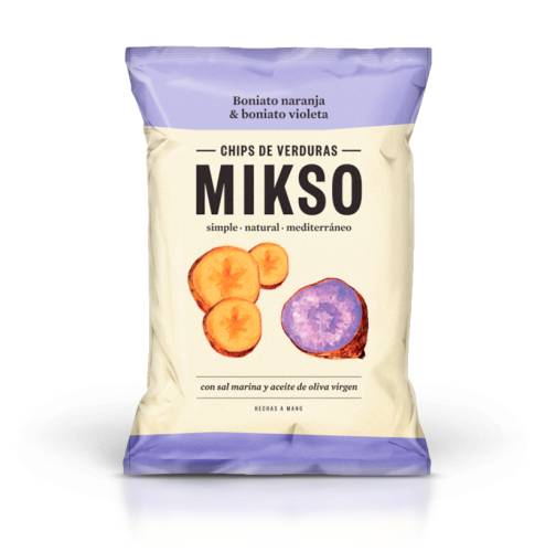 Chipsuri din cartofi dulci portocalii & violet, 85g, Mikso