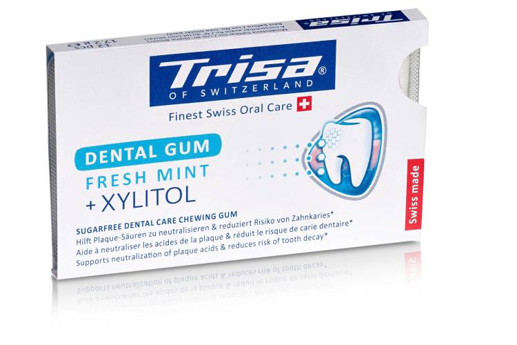 Guma dentara profesionala cu xylitol Dental Gum, 12 bucati, Trisa
