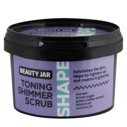 Scrub stralucitor cu cafea verde si sare de mare Shape Line, 360g, Beauty Jar
