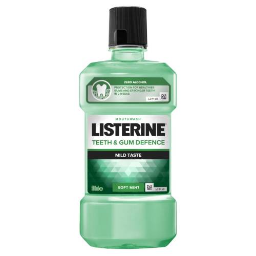 Apa de gura zero alcool Teeth and Gums Defense, 500ml, Listerine
