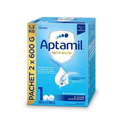 Lapte de inceput pentru 0-6 luni NUTRI-BIOTIK 1, 1200g, Aptamil