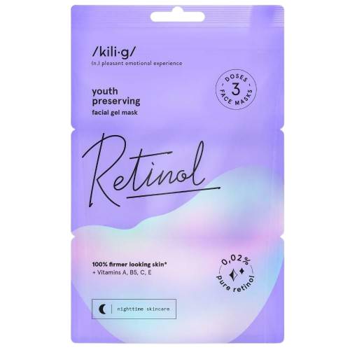 Set masti faciale gel cu retinol, 3 x 7 ml, Kilig