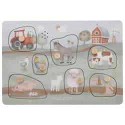 Puzzle din lemn FSC cu sunete Little Farm, 1 bucata, Little Dutch