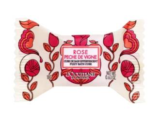 Cub efervescent pentru baie Rose & Peche De Vigne, 18g, L'Occitane