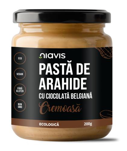 Pasta de arahide cu ciocolata belgiana, 200g, Niavis