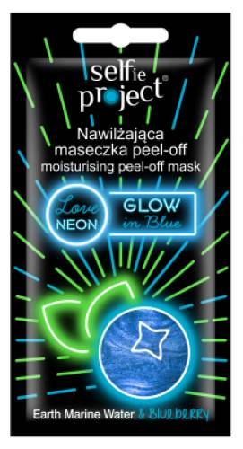 Masca exfolianta matifianta neon cu afine Glow in Blue, 10ml, Selfie Project