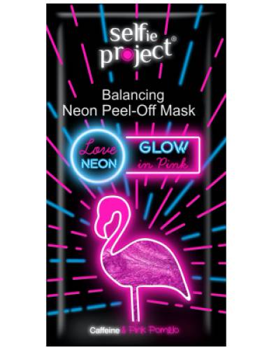 Masca exfolianta regeneranta neon Flamingo Glow in Pink, 10ml, Selfie Project